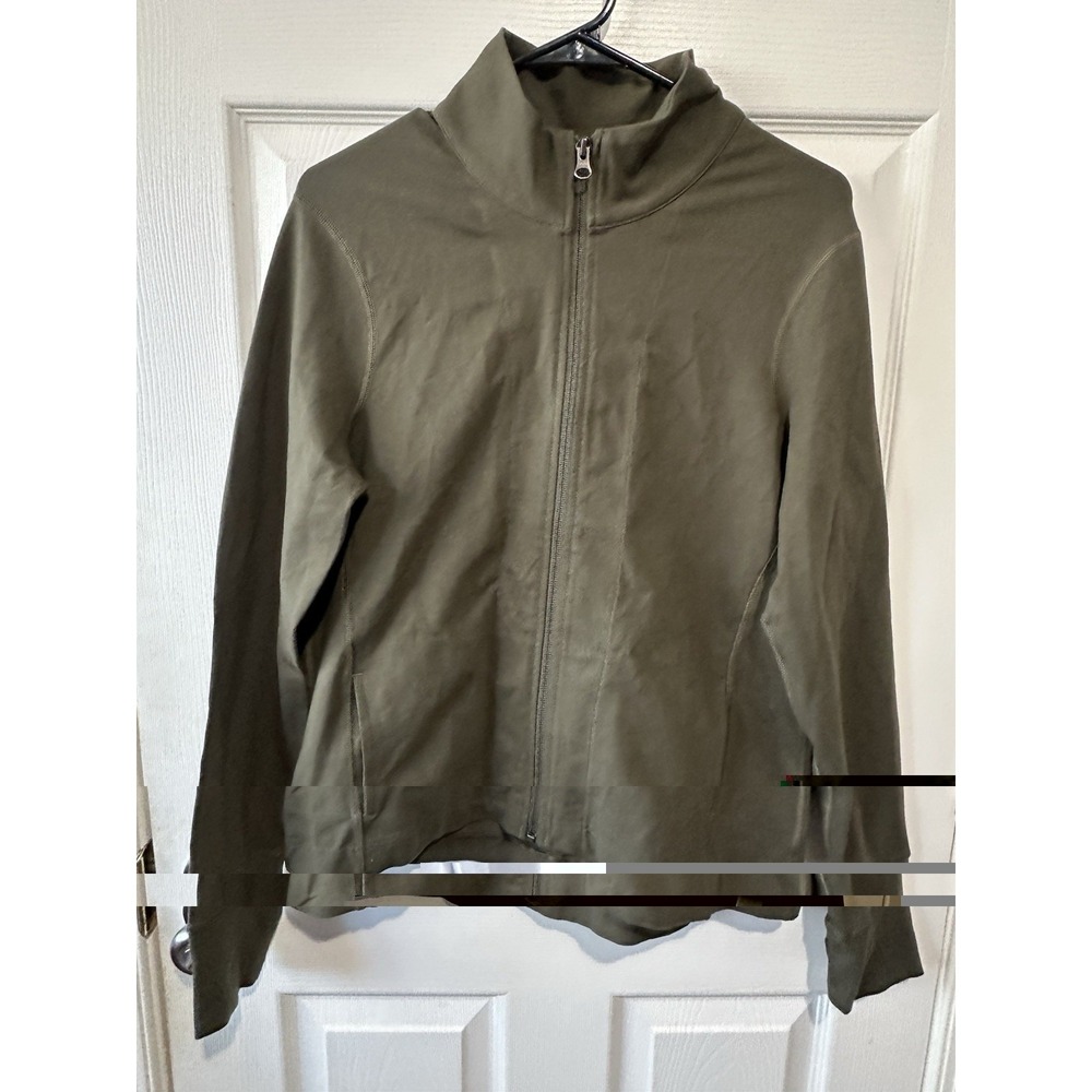 Pact organic cotton full‎ zip jacket Olive Green Women's Large